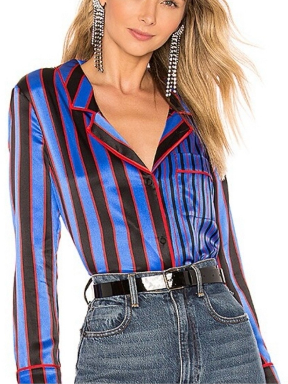 Alice + Olivia 100% Silk Button-Up Blouse